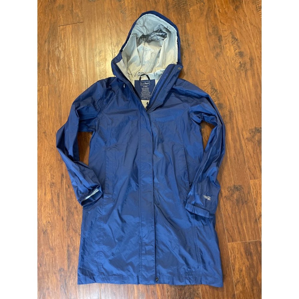 LL Bean Blue Rain Jacket Size Small